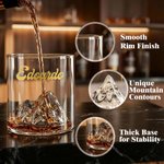 Personalized Snowy Mountain Design Whisky Glass Gift Box Set with Name and Text Birthday Anniversary Christmas Gift for Men 8