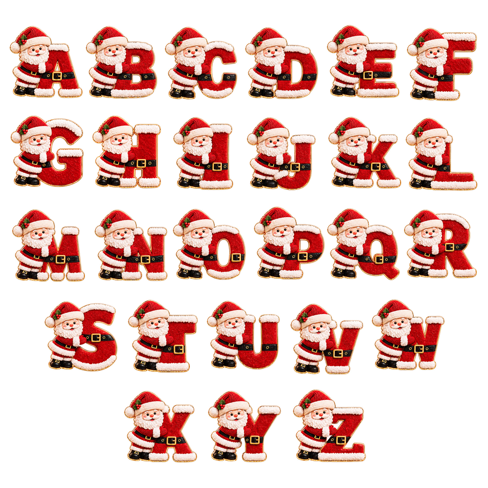 Personalised Cute Santa Claus Snowman Elf Elk Initial Label Waterproof Stickers with Name Gift Decor Christmas Party Gift for Family Friends 8