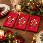 Personalised Santa Claus Santa Hat Initial Christmas Red Napkin with Name Table Decor Christmas Gift for Family Friends 5