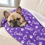 Personalized Word Cloud Star Paw Print Soft Pet Blanket with Initial Name and Number Daily Use Pet Party Birthday Gift for Pet Owners Lovers 3