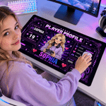 Personalised Cartoon Game Character Photo Non-Slip Mouse Pad Desk Mat with Name and Age Daily Use Birthday Graduation Gift for Kids Teenagers Gamers 4