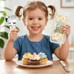 Personalised Cartoon Wild Animal Initial Fork Spoon Knife 3 Pcs Cutlery Set with Name and Case Back to School Birthday Gift for Kid Boy Girl 5