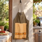 Personalised Humorous Design Embroidered Text BBQ Apron with Pocket and Towel Christmas Family Gathering Gift for Man Dad Grill Lover 2