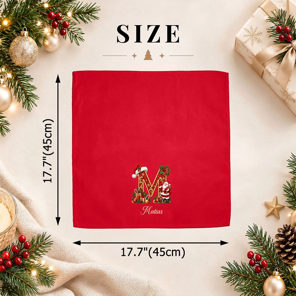 Personalised Santa Claus Santa Hat Initial Christmas Red Napkin with Name Table Decor Christmas Gift for Family Friends 9