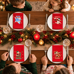 Personalized 3D-Effect Artwork Santa Claus Snowman 100% Cotton Reusable Table Napkin with Name Table Decor Christmas Gift for Family 7