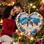 Personalised Seaside Turtle Acrylic Ornament with Name Date Anniversary Christmas Tree Decorations Gift for Couple and Sea Turtle Lovers 5