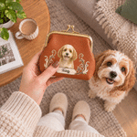 Portamonete portatile personalizzato in pelle PU con foto dell'animale domestico, nome e chiusura a scatto: indispensabile in viaggio, regalo di compleanno perfetto per chi ama cani, gatti e animali domestici 5