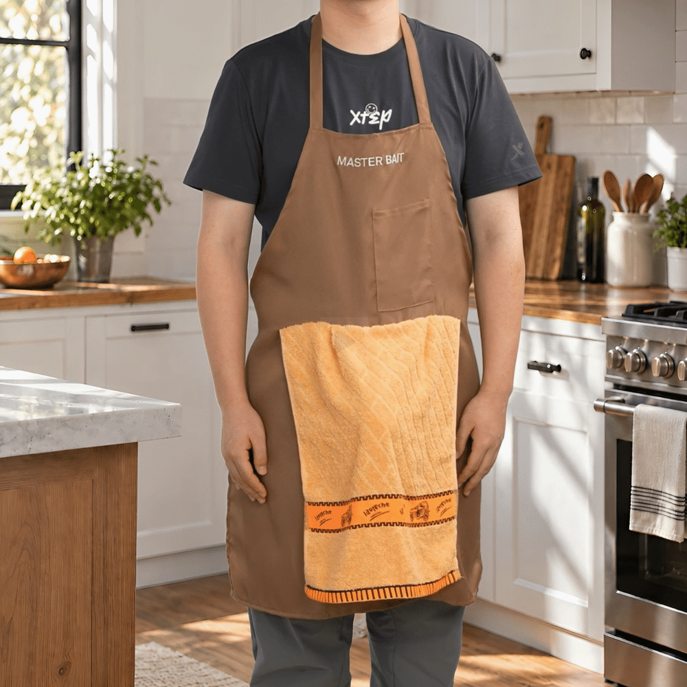 Personalised Humorous Design Embroidered Text BBQ Apron with Pocket and Towel Christmas Family Gathering Gift for Man Dad Grill Lover 3