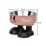 Gamelle en acier inoxydable personnalisée avec motif visage souriant et nom - Style mignon deux pieds en dessous - Cadeau pour l'animal de compagnie 8