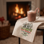 Personalized Watercolor Style House Photo Linen Napkin with Text and Year Table Decor Christmas Housewarming Gift for Family 7