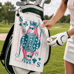 Asciugamano da golf personalizzato “Queen of Club” ad asciugatura rapida con iniziale e moschettone – Regalo di compleanno o di Natale per l’uso quotidiano, ideale per gli appassionati di golf