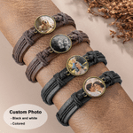 Braccialetto intrecciato in pelle PU personalizzato, con foto nascosta attivabile a calore, regolabile, regalo di compleanno o commemorativo per uomo e donna 2