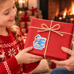 Personalised Cute Santa Claus Snowman Elf Elk Initial Label Waterproof Stickers with Name Gift Decor Christmas Party Gift for Family Friends 4