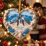Personalised Seaside Turtle Acrylic Ornament with Name Date Anniversary Christmas Tree Decorations Gift for Couple and Sea Turtle Lovers 1