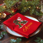 Personalised Christmas Snowman Initial 100% Cotton Napkin with Name Table Decor Christmas Gift for Friends Family 3