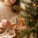 Personalised 3D-Effect Artwork Vintage Sewing Machine Acrylic Ornament Keyring with Name Christmas Gift for Crafters Sewing Lovers 7