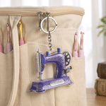 Personalised 3D-Effect Artwork Vintage Sewing Machine Acrylic Ornament Keyring with Name Christmas Gift for Crafters Sewing Lovers 6