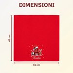 Tovagliolo da tavola personalizzato con Babbo Natale e iniziale, rosso, 100% cotone - Regalo di Natale per famiglia