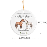 Personalised Our First Christmas Couple Horse Ceramic Ornament with Text and Year Christmas Tree Decor Wedding Christmas Gift for Newlyweds 10