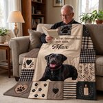 Personalisierte Kuscheldecke im Patchwork-Design | mit Haustierfoto und Namen | Weiche Sofadecke | Geburtstag Trauergeschenk für Tierbesitzer 6