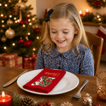Personalised Christmas Snowman Initial 100% Cotton Napkin with Name Table Decor Christmas Gift for Friends Family 4