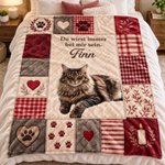Personalisierte Kuscheldecke im Patchwork-Design | mit Haustierfoto und Namen | Weiche Sofadecke | Geburtstag Trauergeschenk für Tierbesitzer 4
