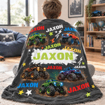 Personalised Dinosaur Lorry Excavator Race Car Soft Throw Blanket with Name Home Decor Birthday Christmas Gift for Boys Dinosaur Lovers 7