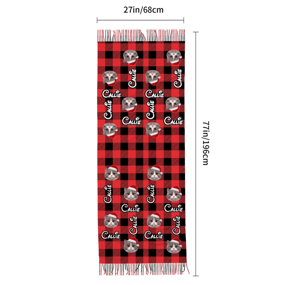 Écharpe personnalisée sur le thème de Noël, avec un personnage de dessin animé représentant votre animal de compagnie, son nom et un pompon – Accessoire d'hiver, cadeau de Noël idéal pour les propriétaires d'animaux de compagnie 9