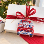 Personalized America 250th Anniversary Red Pickup Truck Acrylic Christmas Ornament with 2-16 Names and Family Name Christmas Holiday Gift for Family