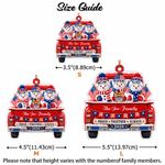 Personalized America 250th Anniversary Red Pickup Truck Acrylic Christmas Ornament with 2-16 Names and Family Name Christmas Holiday Gift for Family