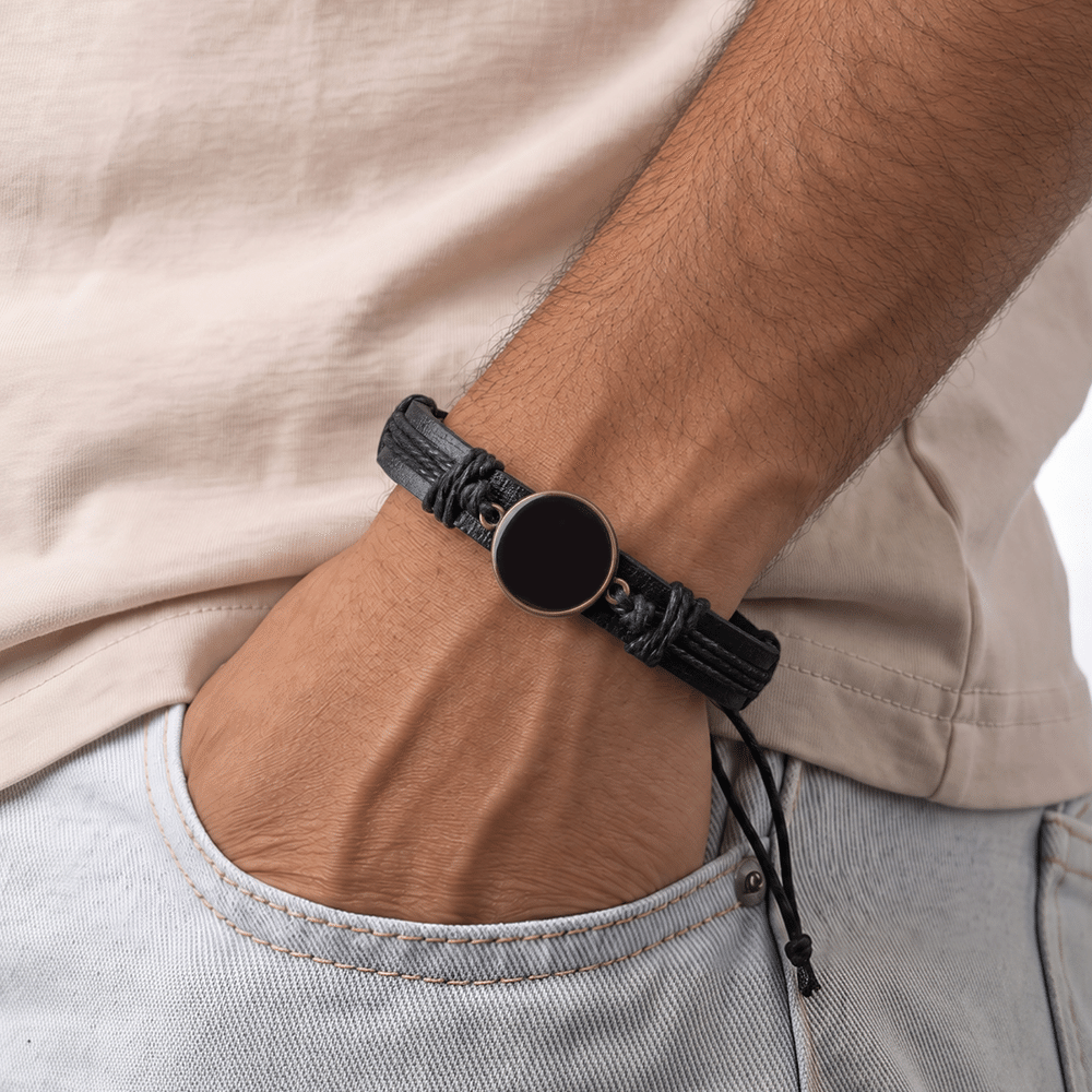 Braccialetto intrecciato in pelle PU personalizzato, con foto nascosta attivabile a calore, regolabile, regalo di compleanno o commemorativo per uomo e donna 7