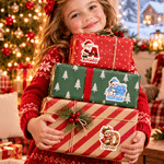 Personalised Cute Santa Claus Snowman Elf Elk Initial Label Waterproof Stickers with Name Gift Decor Christmas Party Gift for Family Friends 5
