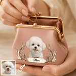 Portamonete portatile personalizzato in pelle PU con foto dell'animale domestico, nome e chiusura a scatto: indispensabile in viaggio, regalo di compleanno perfetto per chi ama cani, gatti e animali domestici 1