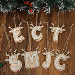Personalised Red Nose Reindeer Letter Wooden Christmas Tree Ornament with Name Festive Christmas Gift for Family Kids 5
