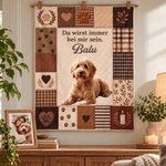 Personalisierte Kuscheldecke im Patchwork-Design | mit Haustierfoto und Namen | Weiche Sofadecke | Geburtstag Trauergeschenk für Tierbesitzer 2