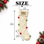 Personalized Reindeer Antler Mountain Initial Name Patch Knit Christmas Stocking with Colorful Pom-Poms Christmas Gift for Family Kids