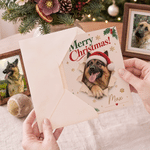 Personalized Holly Merry Christmas 3D-Effect Artwork Pet Photo Greeting Card with Name and Text Christmas Gift for Friends Family 6