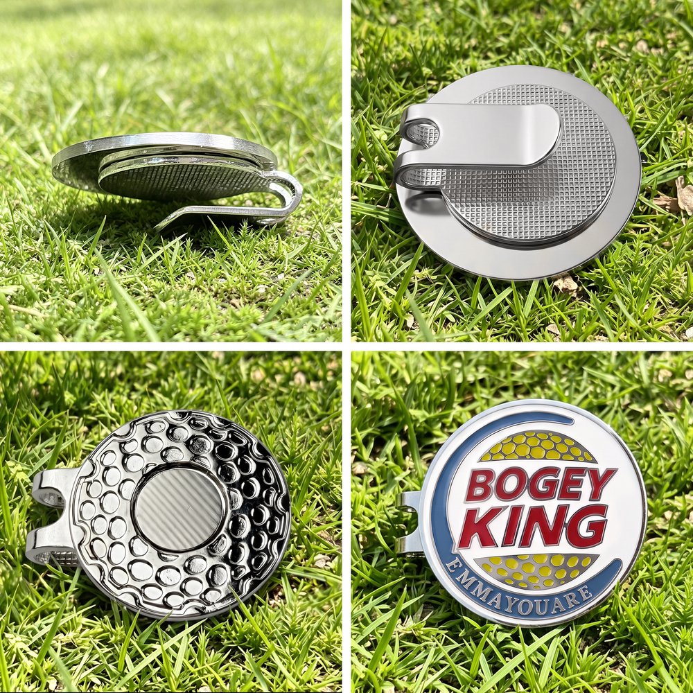 Personalized Funny Birdie King Magnetic Golf Ball Marker Hat Clip with Text Golf Tournament Birthday Gift for Golfers Golf Lovers 2
