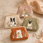 Portamonete portatile personalizzato in pelle PU con foto dell'animale domestico, nome e chiusura a scatto: indispensabile in viaggio, regalo di compleanno perfetto per chi ama cani, gatti e animali domestici 2