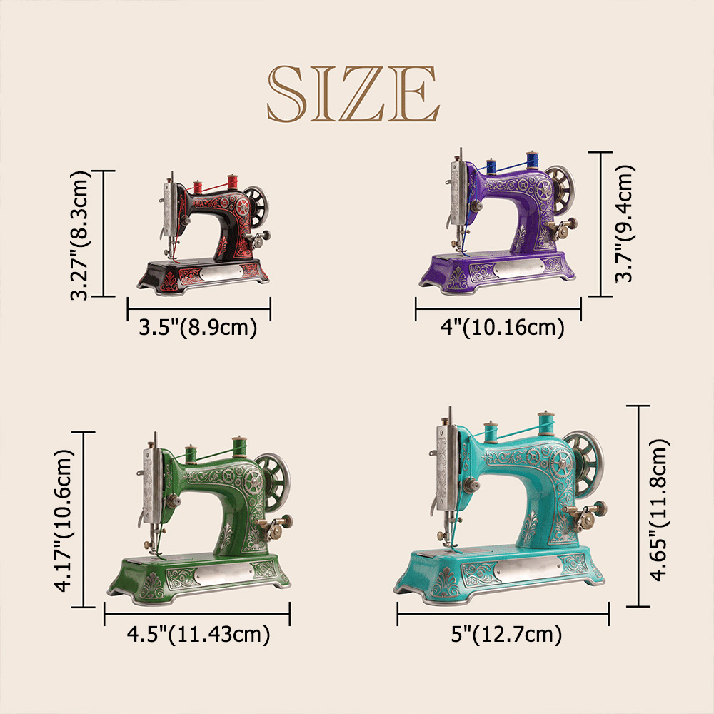 Personalised 3D-Effect Artwork Vintage Sewing Machine Acrylic Ornament Keyring with Name Christmas Gift for Crafters Sewing Lovers 8
