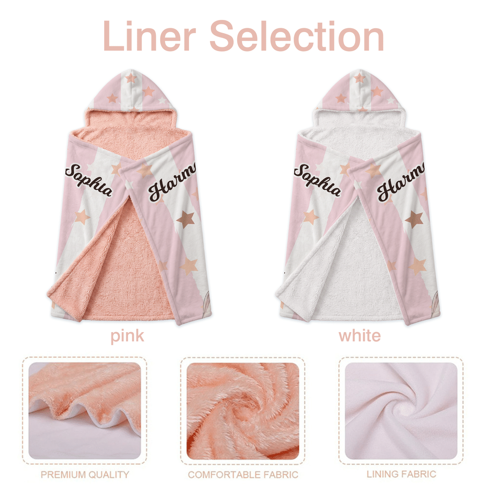 Personalised Soft Watercolor Photo Multi-Size Hooded Blanket with Name Daily Use Birthday Christmas Gift for Best Friends Sisters Women 6