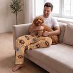 Henkilökohtainen, monivärinen, luunmuotoinen tassunjälki, öljymaalaustyylinen lemmikin kasvokuva, pehmeät pyjamanhousut, syntymäpäivälahja koiralle, kissalle tai lemmikkieläinten ystävälle ja omistajalle 8
