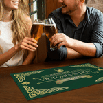 Personalized Vintage Irish Pub Bar Mat Coaster Bottle Opener Set with Pub Name and Year Bar Accessories Birthday Christmas Gift for Men Beer Lovers 3