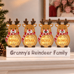 Personalized Cute Reindeer LED Light Wooden Christmas Ornament with Name and Text Christmas Gift for Family Kids 1