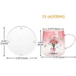 Personalised Butterfly Birth Flower 3D Heart Ornament 15 oz Glass Mug with Name Mother's Day Birthday Gift for Mum Woman 11