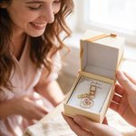 Personalized Elegant Dried Flower Heart Pendant Keychain Card Box Set with Name and Text Christmas Gift for Woman Bestie 3