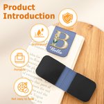 Personalized Pearl Effect Birth Flower Initial Magnetic PU Leather Bookmark Clip with Name Daily Use Birthday Gift for Bookworms Book Lovers 9