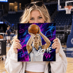 Personalised Oil Painting Style Basketball Player Photo Canvas Prints with Name and Number Home Wall Decor Birthday Gift for Basketball Lovers Players 5