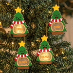 Personalized Cute Christmas Tree LED Light Wooden Christmas Ornament with Name and Text Christmas Gift for Family Kids 8
