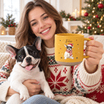 Gepersonaliseerde sjaal met lichtslingers, keramische koffiemok met foto van huisdier en naam – voor dagelijks gebruik, kerstcadeau voor huisdiereigenaren, liefhebbers en vrienden 2